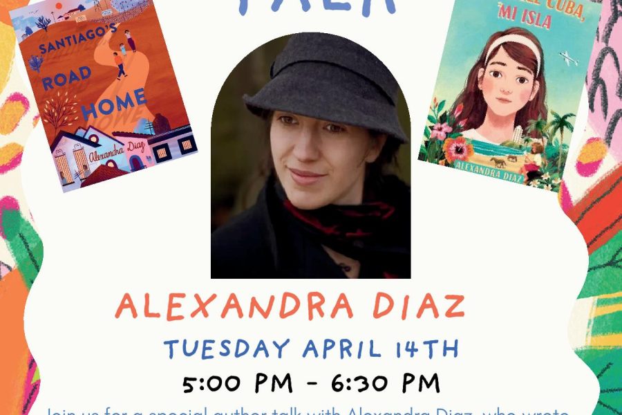 Event Poster: A talk with Alexandra Diaz, Tuesday April 14